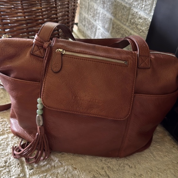 Lily Jade Madeline convertible tote Brandy caramel pebble leather backpack - Picture 1 of 5